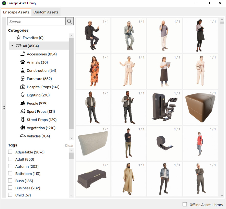 [ENSCAPE] Thu viện Asset Library Offline của Enscape 3.5